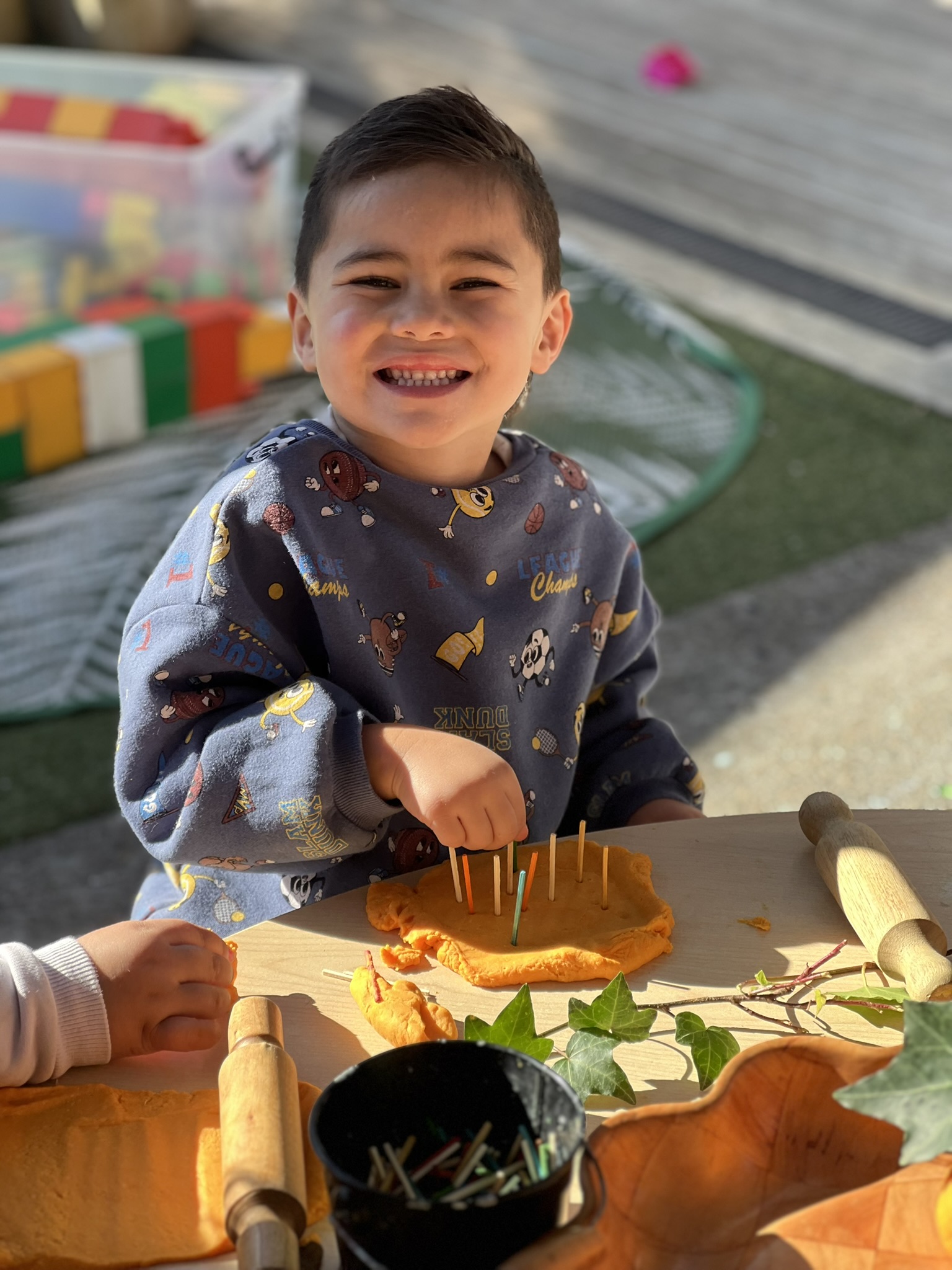 Child participating in a hands-on learning activity